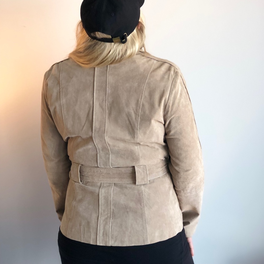 Zara Beige Safari brushed leather jacket - Picture 4 of 5